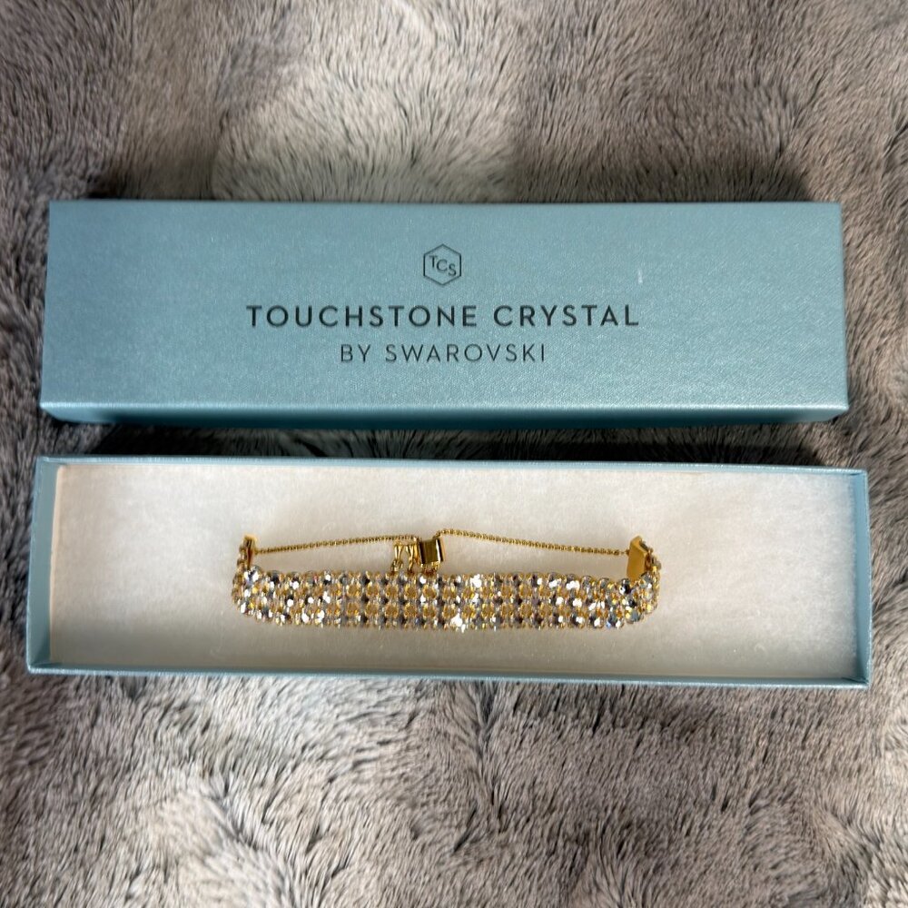 Touchstone Crystal Jewelry by Swarovski Out and About Bracelet Golden Color